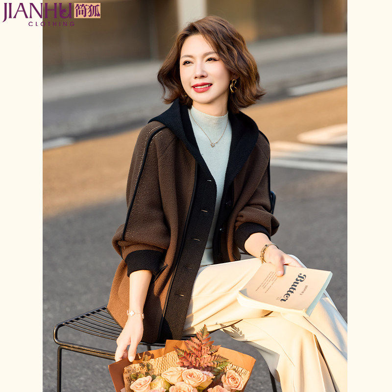年轻妈妈春装毛呢针织外