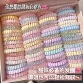 海盐蓝无痕电话线发圈2025新款 头绳皮筋女扎头高弹力耐用发绳头饰