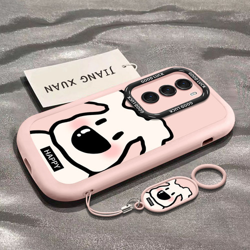 呆萌小狗适用oppoReno12手机壳reno11pro新款reno9系列7se绿色rone8por全包oppo软reno6女0PP保护5pro+套4