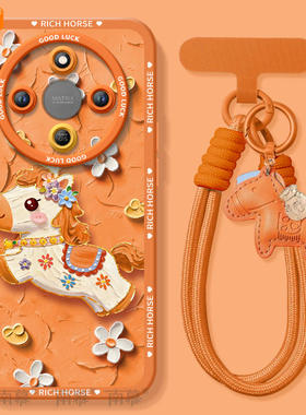 鎏金小马适用荣耀X70手机壳X60竞速版X50pro套x5o叉x30新年款本命年保护honor华为全包x20se新款x40马年红色