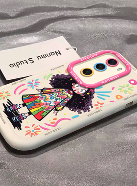 漫画女孩适用oppoReno12手机壳Reno12pro新款oppo硅胶rone保护套液态防摔opopreno新品opp0pp0pporeno12 系列