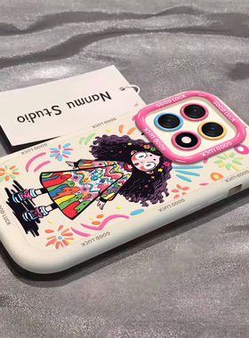 漫画女孩适用红米k70手机壳k70pro潮K40e小米K50游戏redmi绿色note12/13增强版k60por透明11t至尊版redmik30