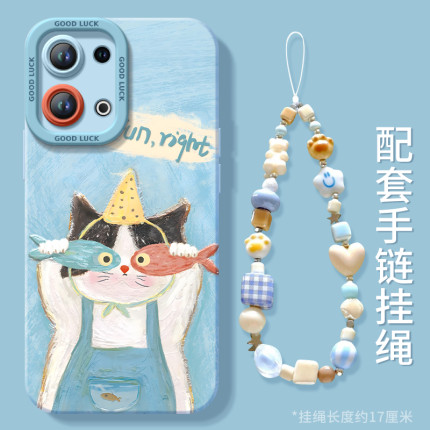 油画猫咪适用oppoReno13手机壳reno12pro新款11液态硅胶保护7se镜头rone9外壳oppo套reno8全包0PP0软6