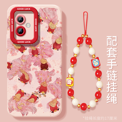 好运锦鲤适用荣耀100手机壳华为HONOR100Pro套2025新年款蛇年新款本命年红色硅胶全包防摔H0N0R100Pr0外