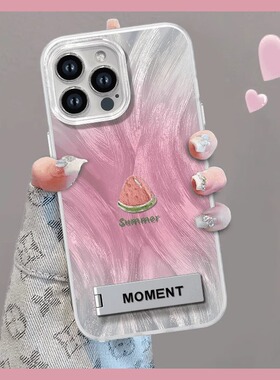 渐变西瓜适用oppoReno12手机壳Reno12pro新款羽纱rone保护套0pp0隐形支架opopreno自带opp0pp0pporeno12 系列