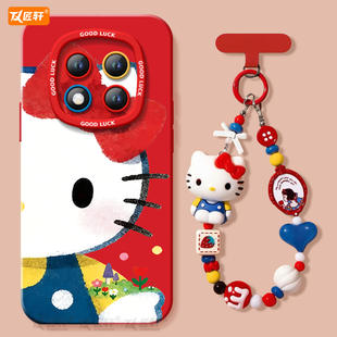 红色猫咪适用红米note15pro手机壳note14套新款redmi硅胶12保护11se小米note13pro+高级10外壳redminote9