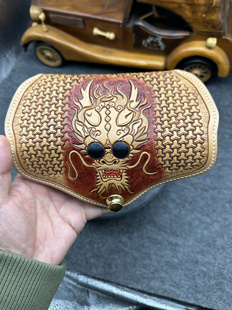 潮款 Zone手工皮具雕刻墨镜龙头男女时尚 偏光太阳眼镜盒 Bug Zero