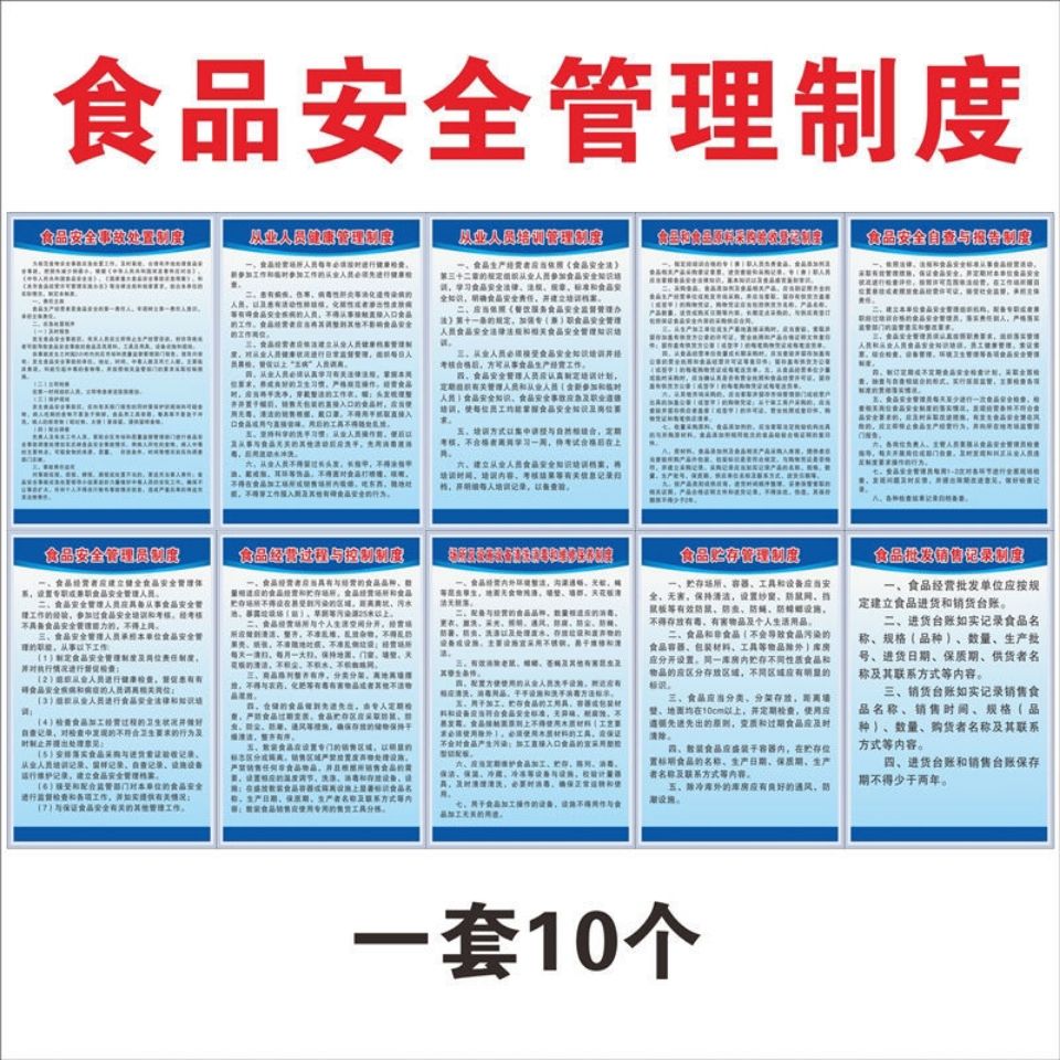 食品安全管理制度牌食品储存管理制度从业人员健康管理标识牌上墙