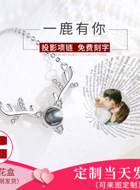 一鹿有你投影项链女纯银