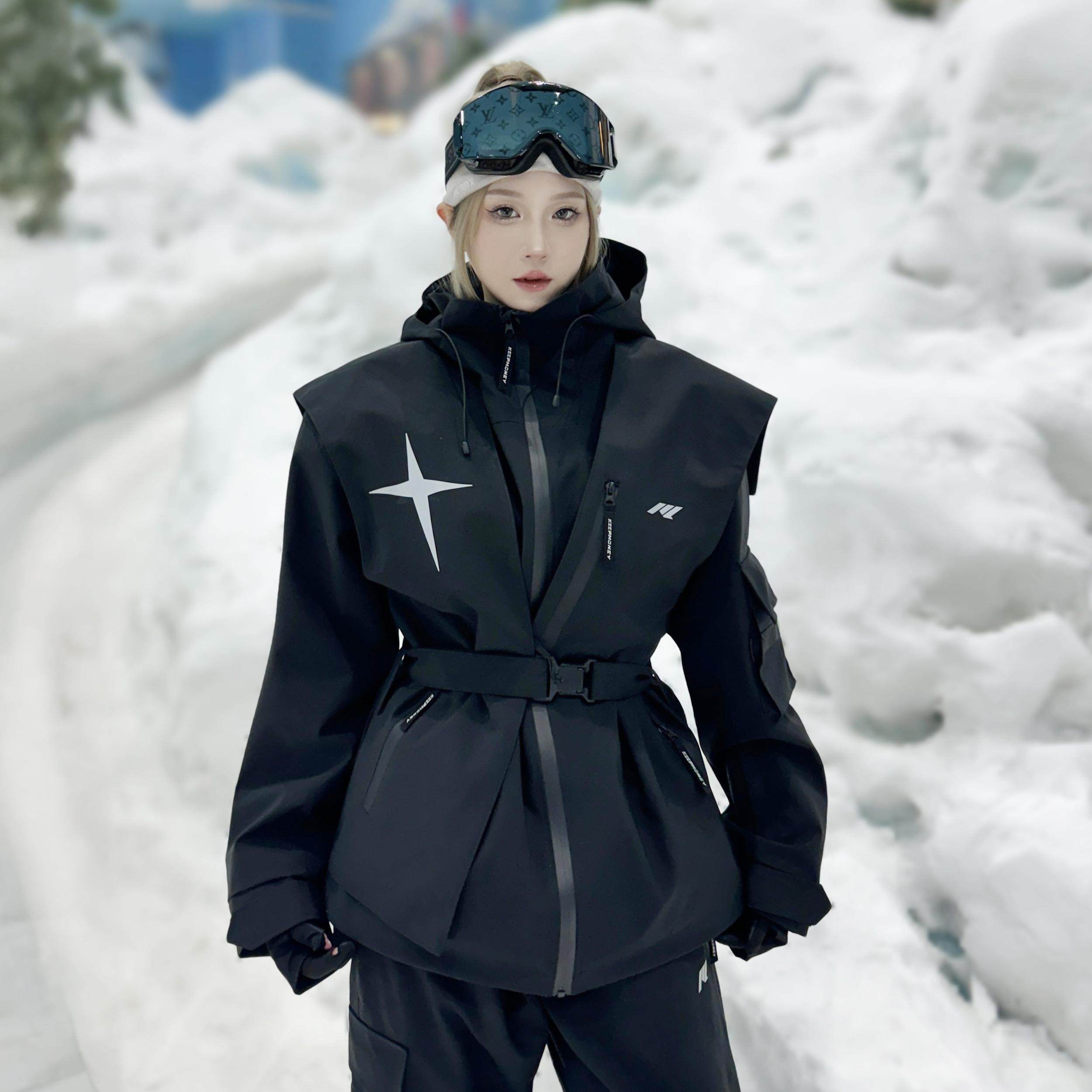 25新款月影黑滑雪服女款套装3L