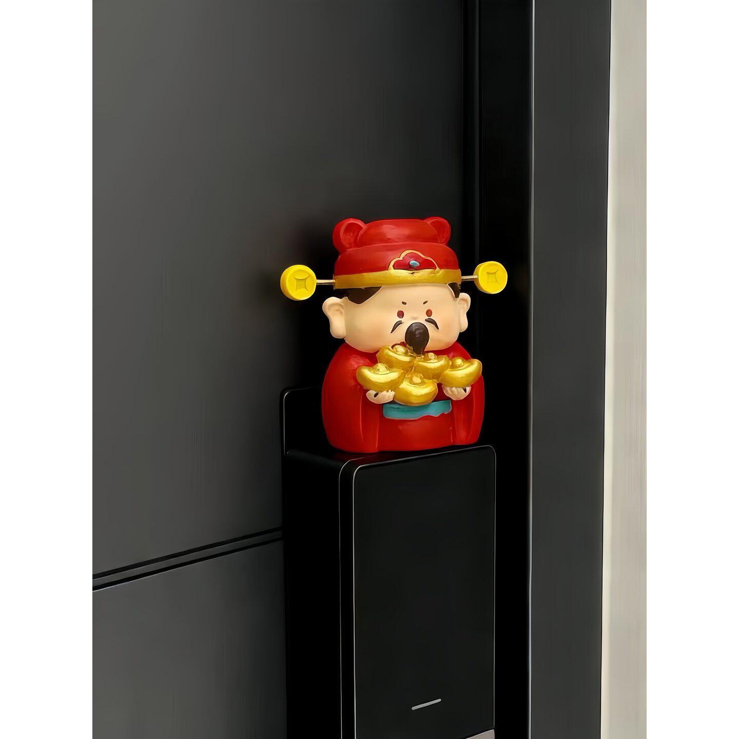 财神到我家~财神摆件年味氛围摆件2026马年新年智能锁入户门装饰