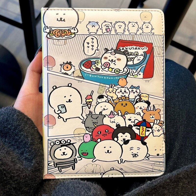 可爱自嘲熊吉伊卡哇A5皮质笔记本彩绘卡通高颜值加厚日记本手帐本