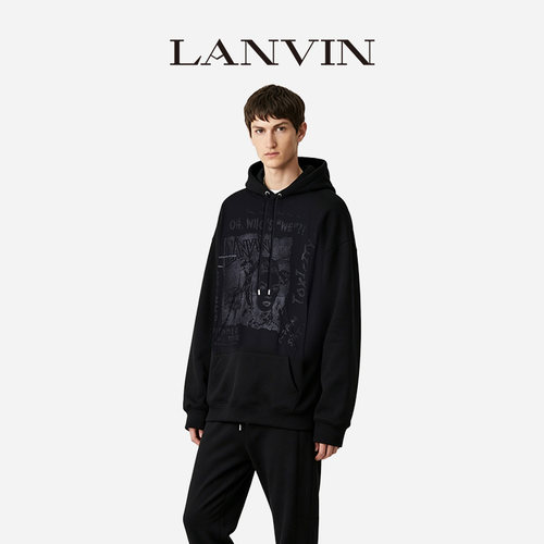 LANVIN浪凡男女同款印花连帽卫衣