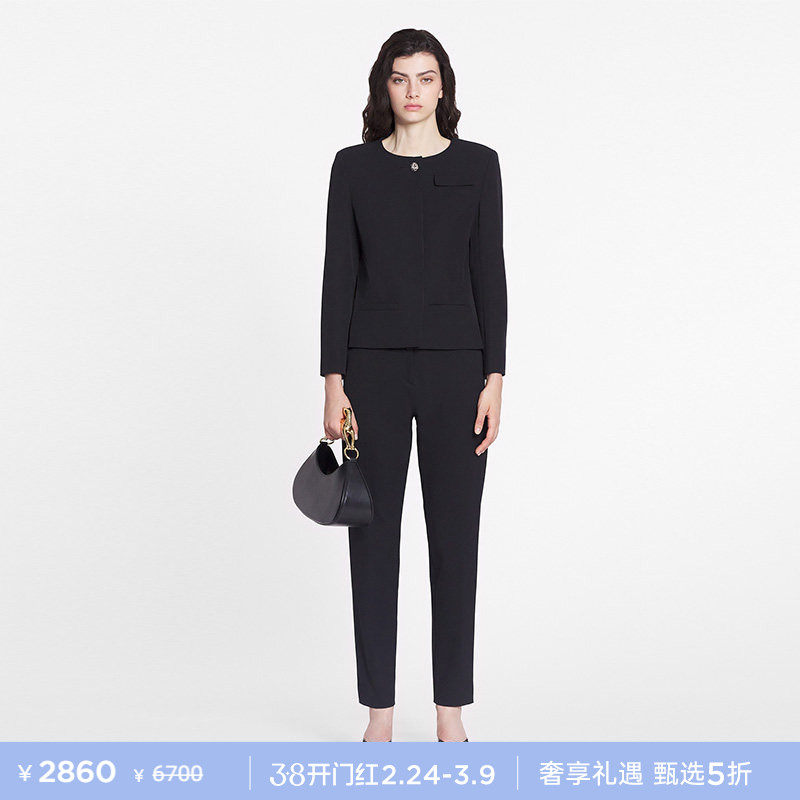 【新年奢礼】LANVIN浪凡 女士春夏通勤简约纯色休闲裤直筒西装裤 - LANVIN浪凡官方旗舰店出品