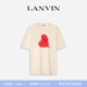 新年甄选 LANVIN浪凡 男女同款 夏爱心小猫印花T恤情侣款 短袖
