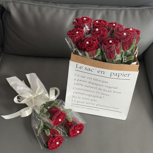 成品扭扭棒玫瑰手工花束送女友闺蜜生日礼物拍照道具情人节批发