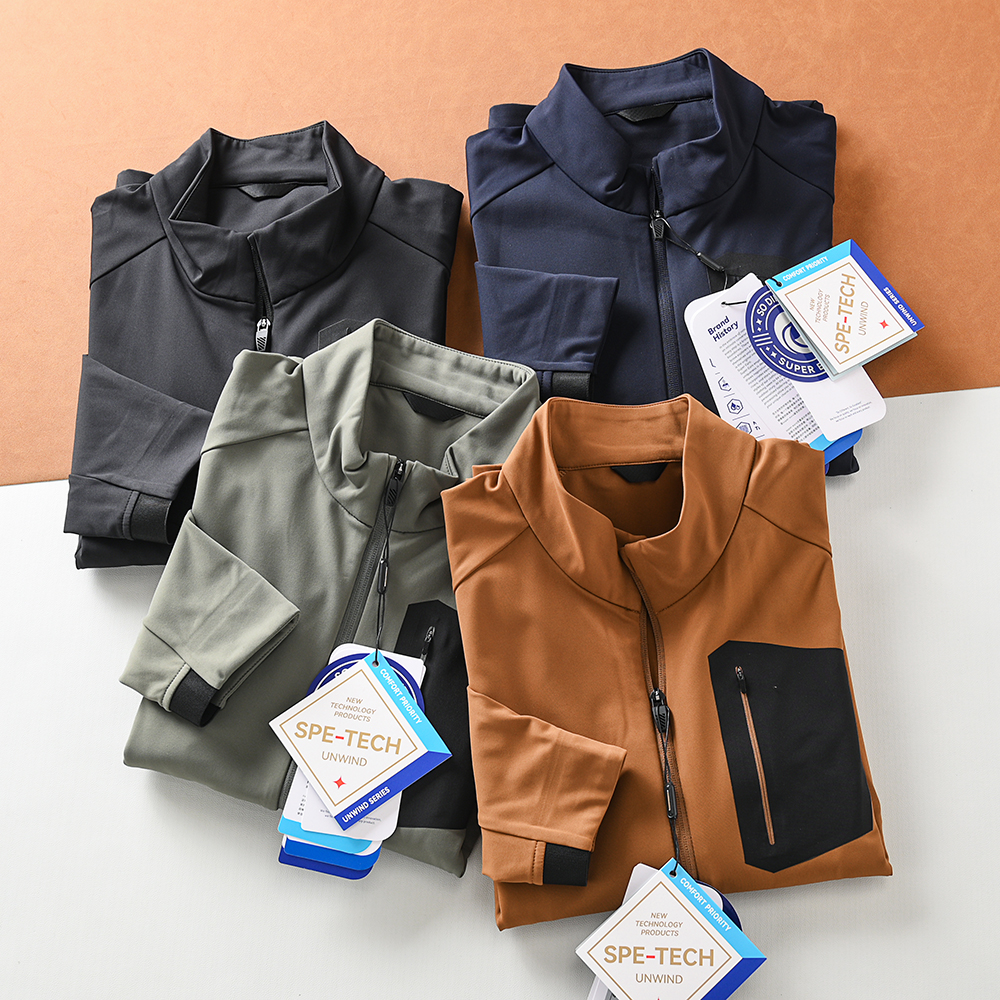 户外飞禽鸟立领薄绒拉链外套