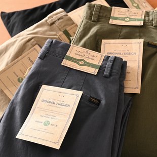 阔腿裤 宽松工装 美式 纯棉老爹裤 春秋 休闲裤 长裤 男阿美咔叽重磅男士