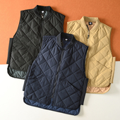 秋冬新品 日单牛货 设计师线 菱形马甲棉衣棒球领棉服坎肩外套男