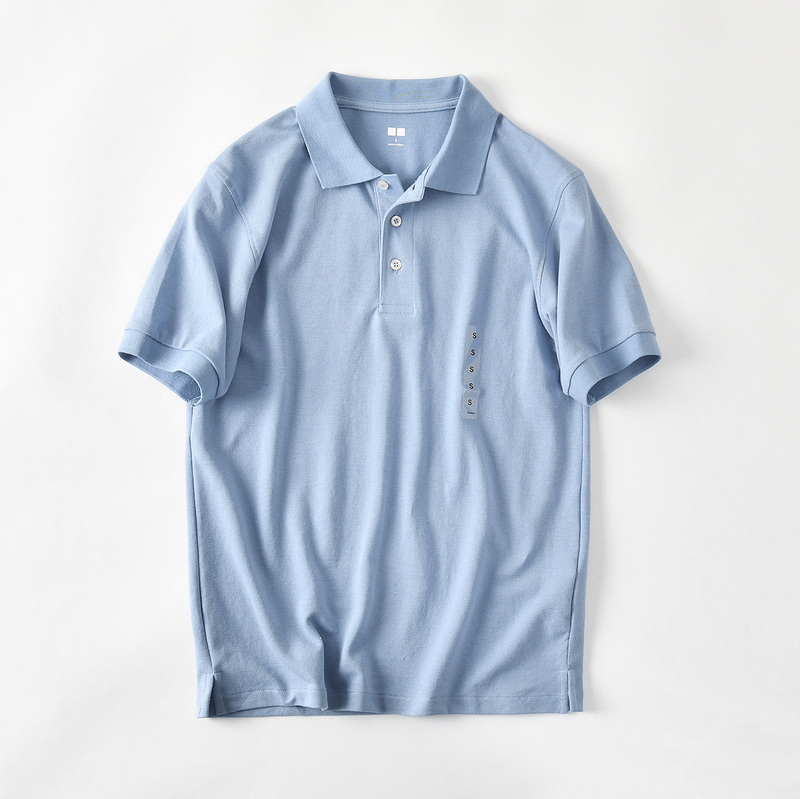 外贸日单u 出口原单尾货夏季男士简约纯色全棉翻领短袖polo衫男