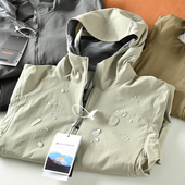 户外高端大茑平替春秋连帽软壳夹克防风防水登山徒步冲锋衣外套男