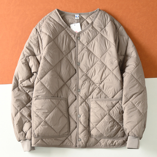 轻盈保暖 男女款菱形绗缝无领棉衣 秋冬百搭舒适加厚保暖棉服外套