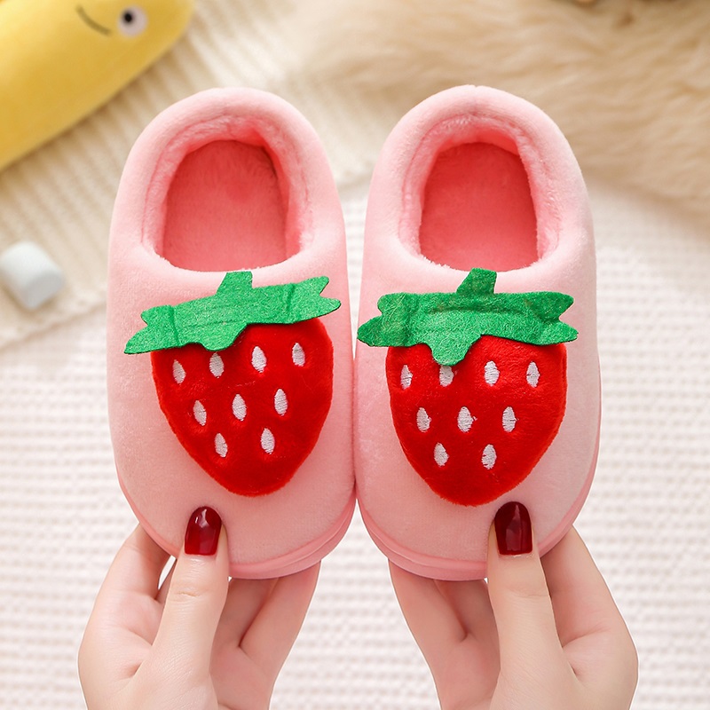 儿童防滑保暖宝宝包跟棉拖鞋