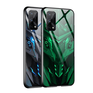 黑色战士适用于真我x7手机壳男opporealmex50pro新款至尊版炫酷v25夜光玻璃v13全包v11防摔V15x2潮v20硅胶套