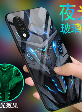 黑色战士适用于华为荣耀70手机壳男honor60pro新款50se炫酷70Pro+夜光玻璃高级全包创意外壳防摔潮硅胶保护套