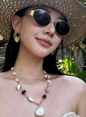 金属老钱风几何桃心耳环女小众独特高级感耳钉夸张海边度假风耳饰
