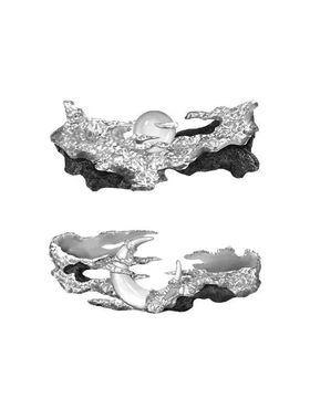 新款爆款新中式日月情侣戒指