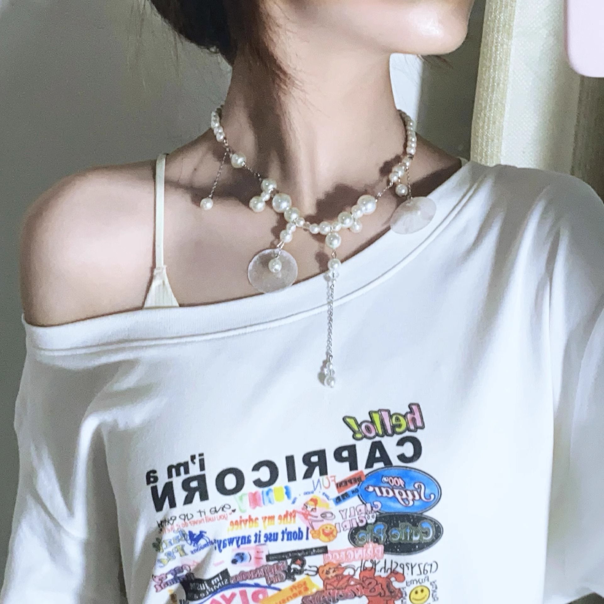 小众精致珍珠流苏项链