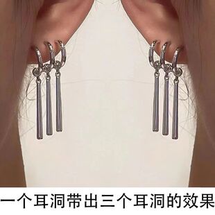 色版索隆同款耳环三刀流耳钉单一耳三圈动漫耳坠