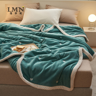 床上毯子 珊瑚绒毛毯被子冬季 午睡办公室沙发空调毯铺床法兰绒加厚
