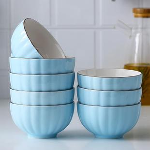欧式 餐具5寸米饭碗纯色简约吃面碗大汤碗 陶瓷碗套装 家用组合中式