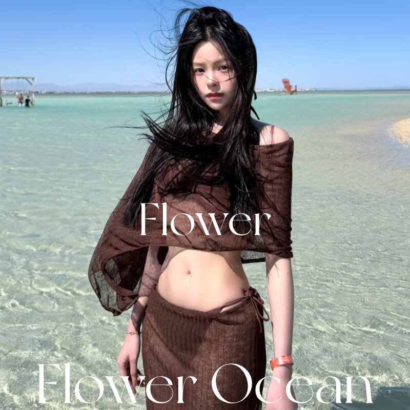 【摩卡棕】美拉德比基尼慵懒高级ins风三件套温泉海边度假泳衣女