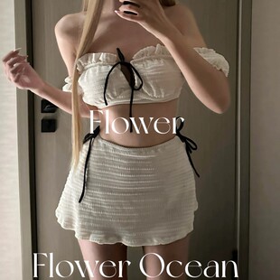 少女感高级bikini三件套分体沙滩温泉度假泳衣 miu系千金