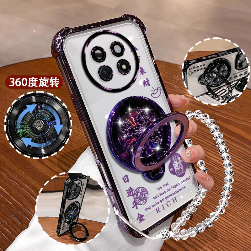 适用华为畅享60X手机壳60X电镀防摔壳STG-AL00畅享60X潮流风生水起支架60X镜头膜60X包边防摔畅享60X八方来财