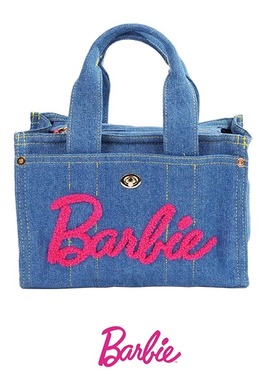 Barbie芭比官方正品牛仔蓝色手提通勤包包电脑包书包搭配女款学生