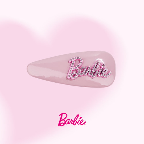 Barbie粉女生闪钻发夹发饰侧边夹