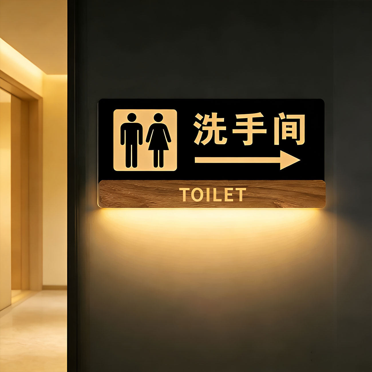 【发光感应灯】卫生间指示牌