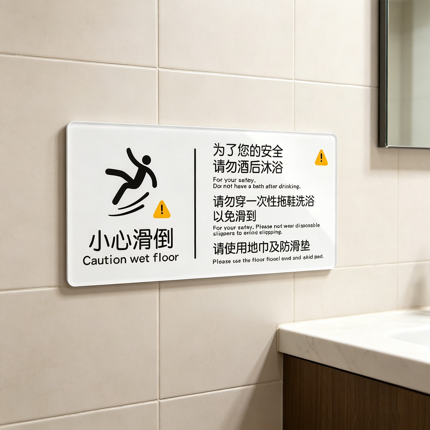 【量大优惠】小心地滑提示牌