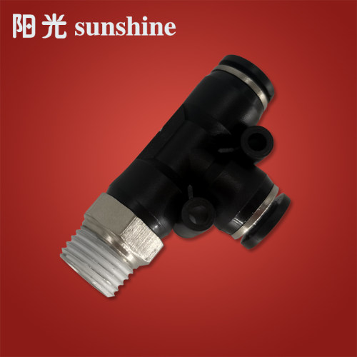 WPD气动快插T侧型三通8mm转2分外牙接头10插4分丝口6-04气管快速