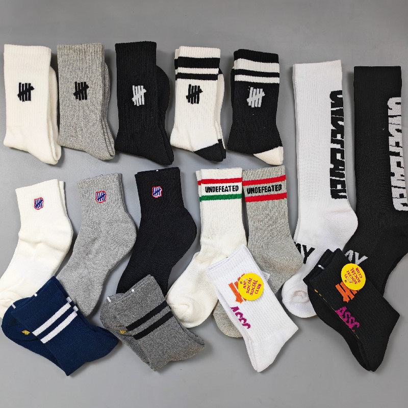 新品 日系轻奢小众刺绣加厚毛巾底AB款棉混中高筒滑板运动男女袜