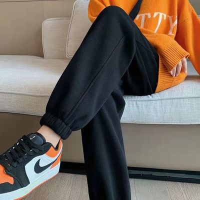 高腰韩版八分醒长裤纯棉加绒