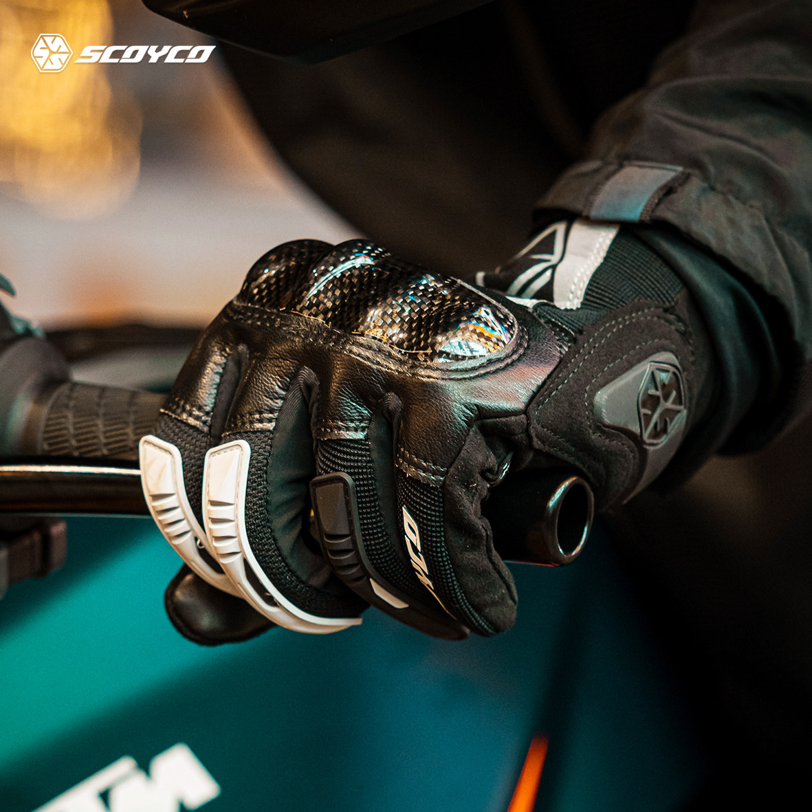 摩托范丨赛羽MC122夏季防摔护壳系列摩托车全指骑行手套碳纤触屏