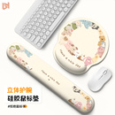 护腕鼠标垫毛绒兔卡通鼠标垫护腕鼠标手腕垫女记忆棉键盘手托腕托