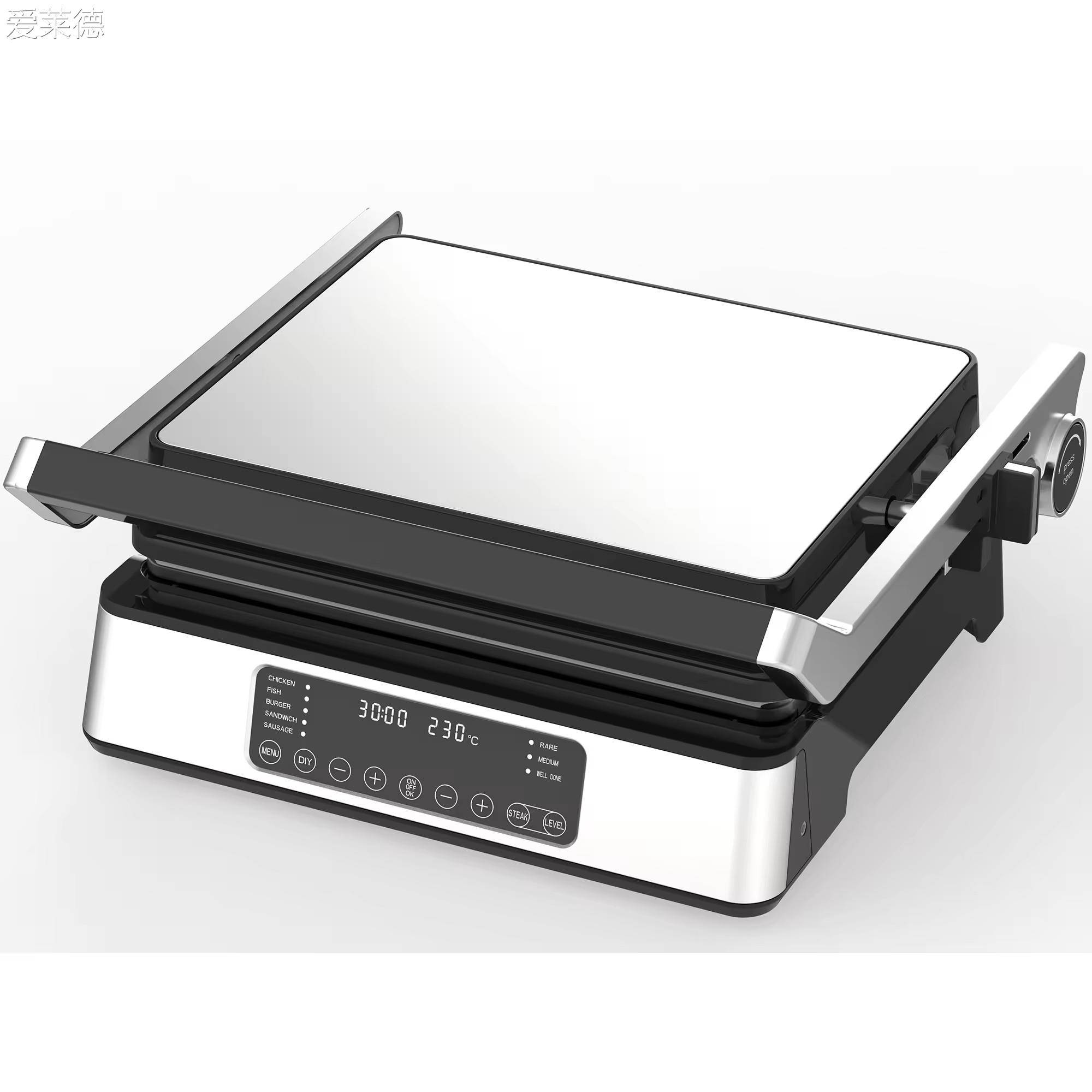 爱莱德欧规220v触摸式牛排机多功能煎烤可拆卸电烤架智能烧烤热压一体机