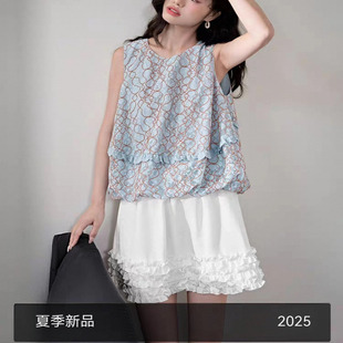 阔白色花边蛋糕裙a字半裙小个子短裙子25夏日绝美半身裙新款女