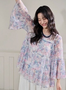 阔长袖碎花衬衫吊带两件套25夏日穿搭套装新款女内搭背心小上衣